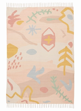 Calixta Pastel Multi-Colour Boho Picnic Rugmodern color block patchwork rug