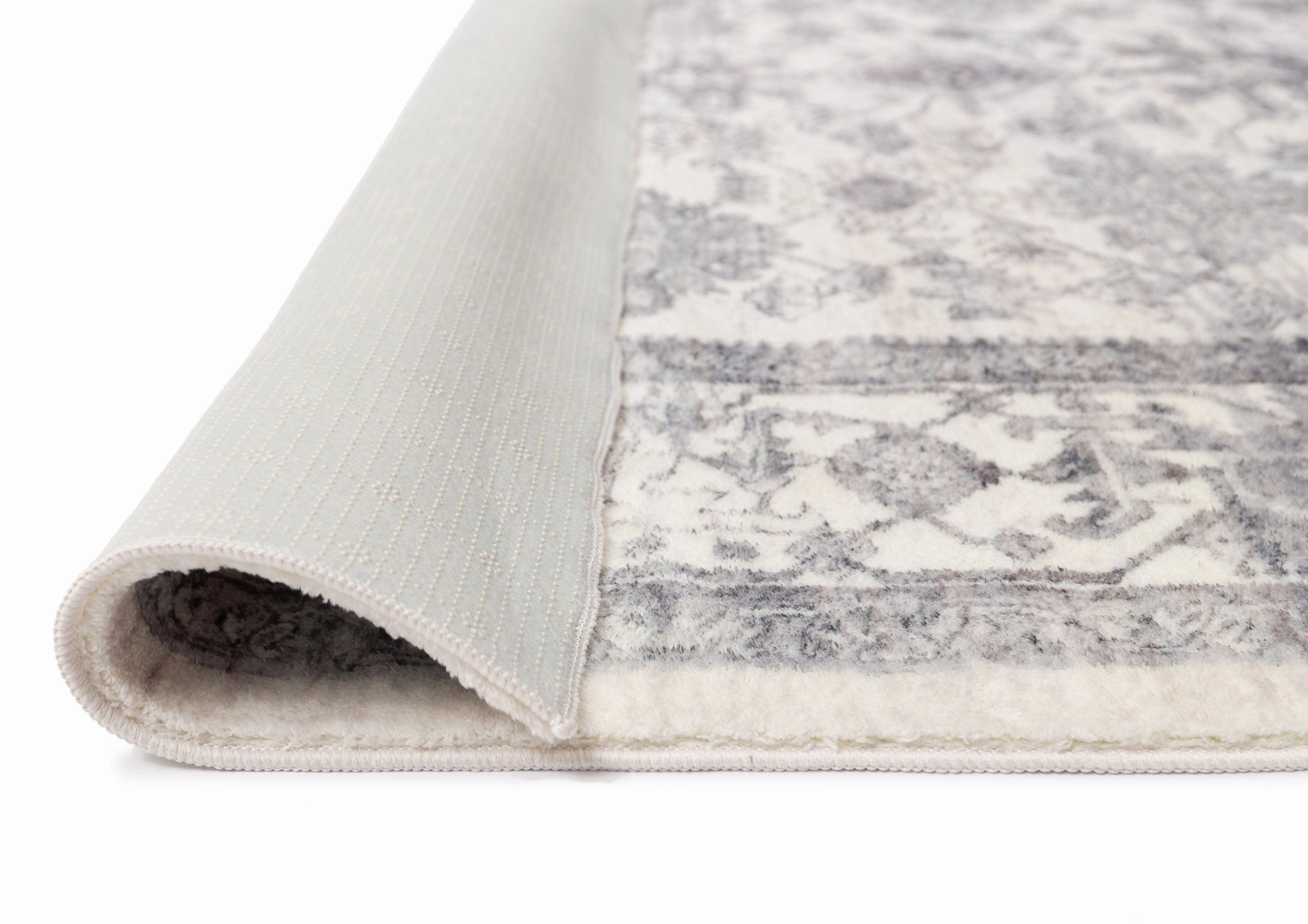 Calliope Grey and Ivory Distressed Washable Rug *NO RETURNS UNLESS FAULTY