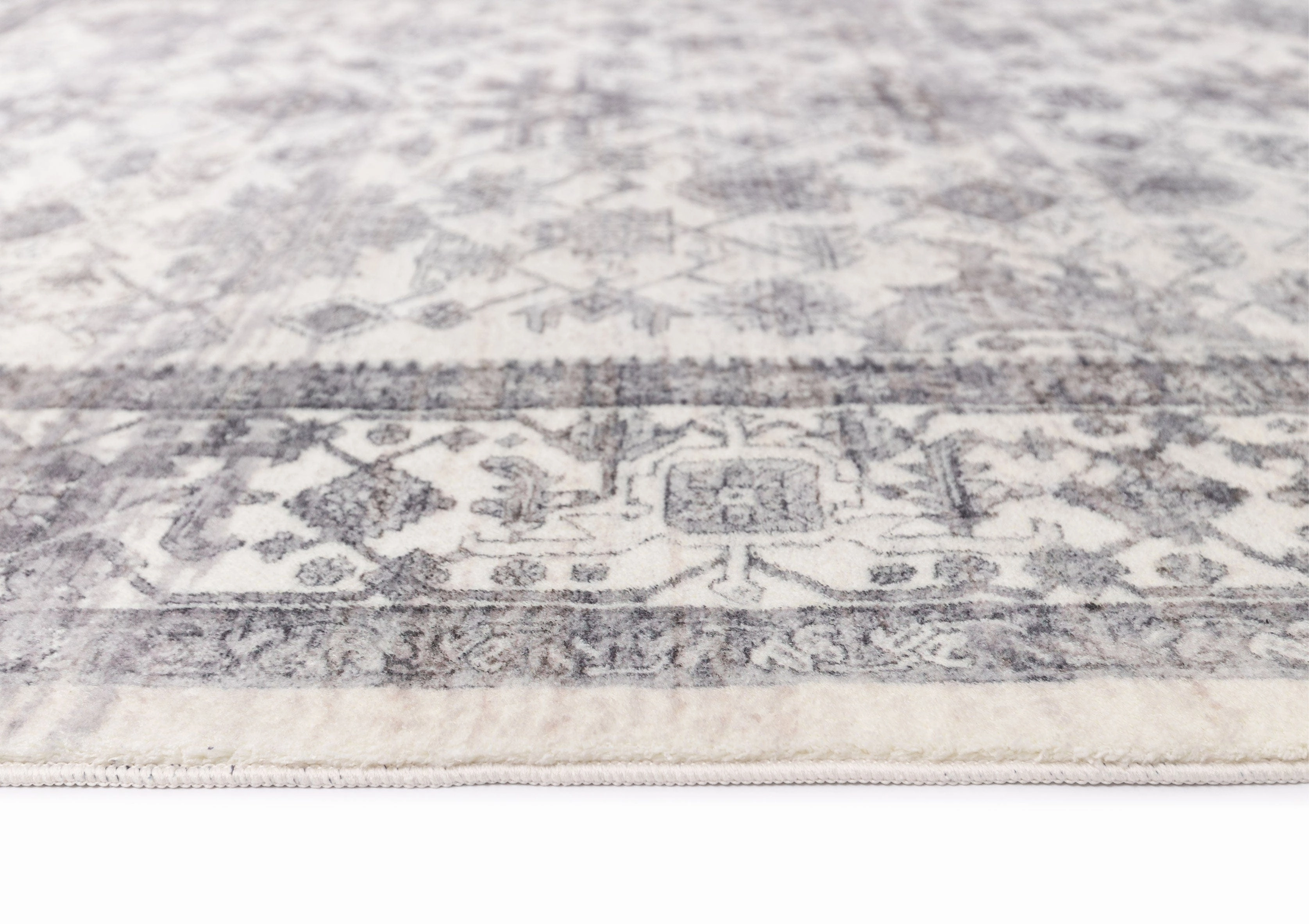 Calliope Grey and Ivory Distressed Washable Rug *NO RETURNS UNLESS FAULTY