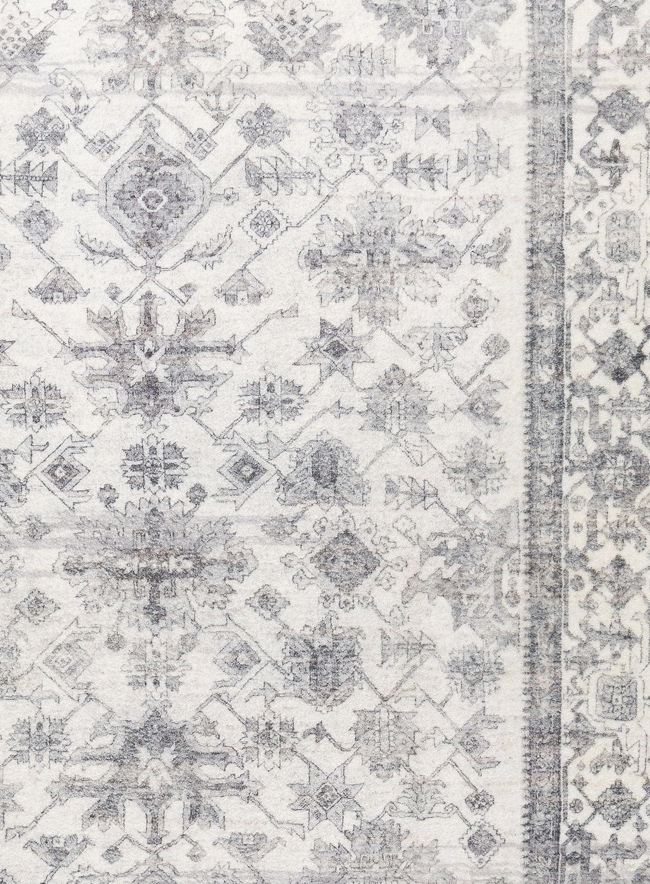 Calliope Grey and Ivory Distressed Washable Rug *NO RETURNS UNLESS FAULTY