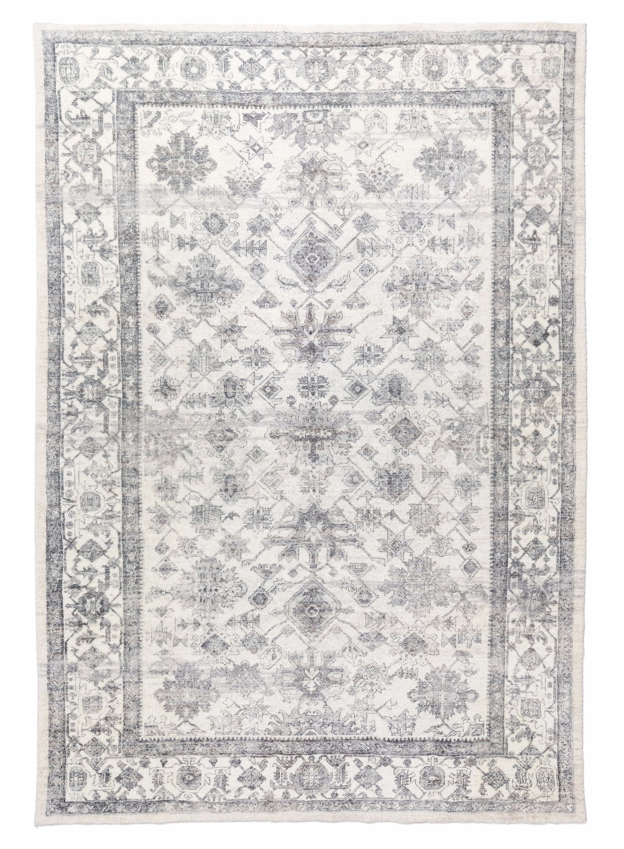 Calliope Grey and Ivory Distressed Washable Rug *NO RETURNS UNLESS FAULTYmodern color block patchwork rug