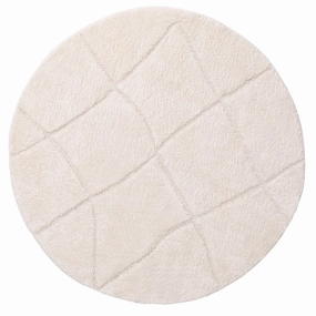 Calypso Ivory Cream Textured Tribal Round Rugmodern color block patchwork rug