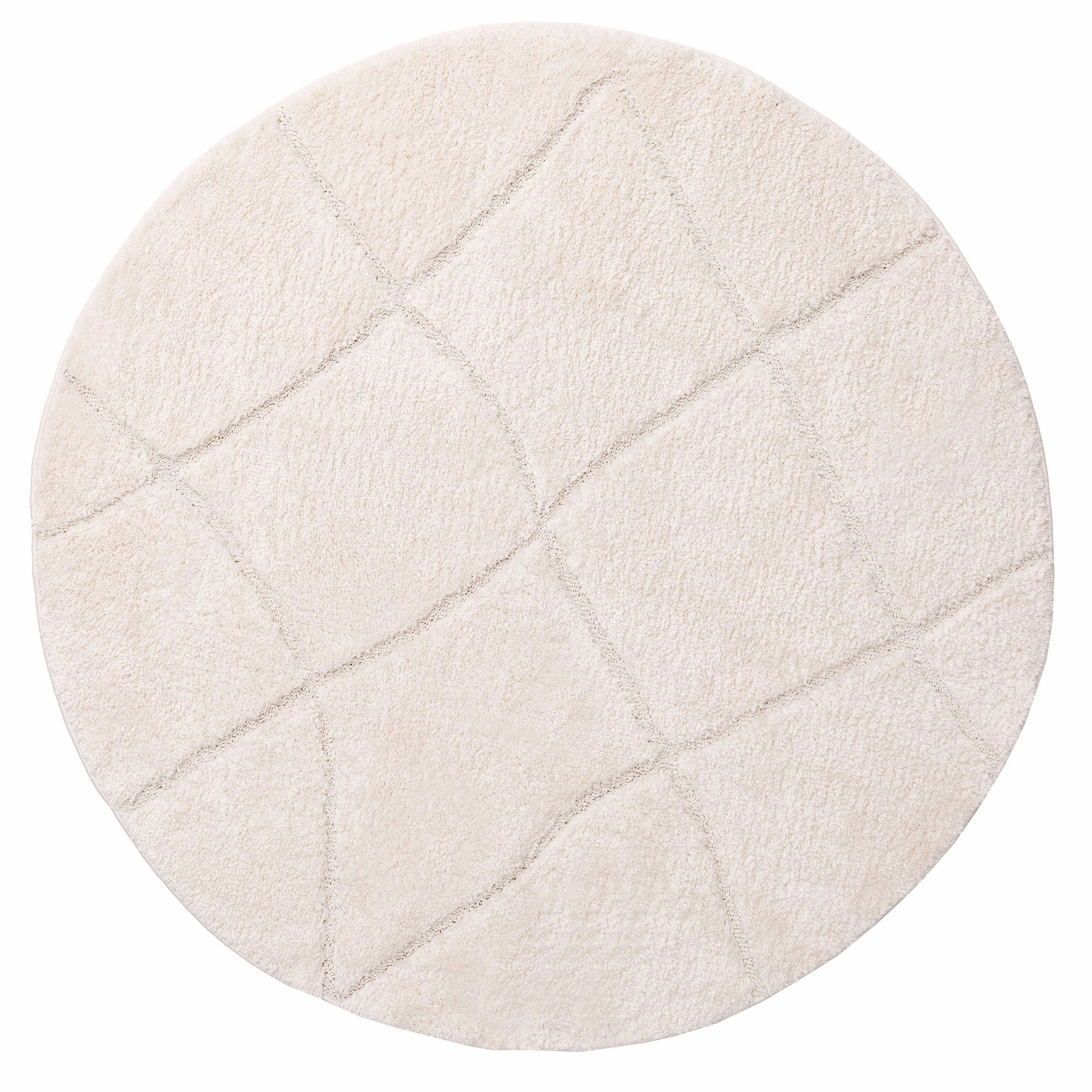 Calypso Ivory Cream Textured Tribal Round Rugmodern color block patchwork rug