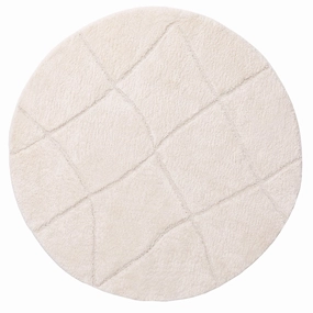 Calypso Ivory Cream Textured Tribal Round Rugmodern color block patchwork rug