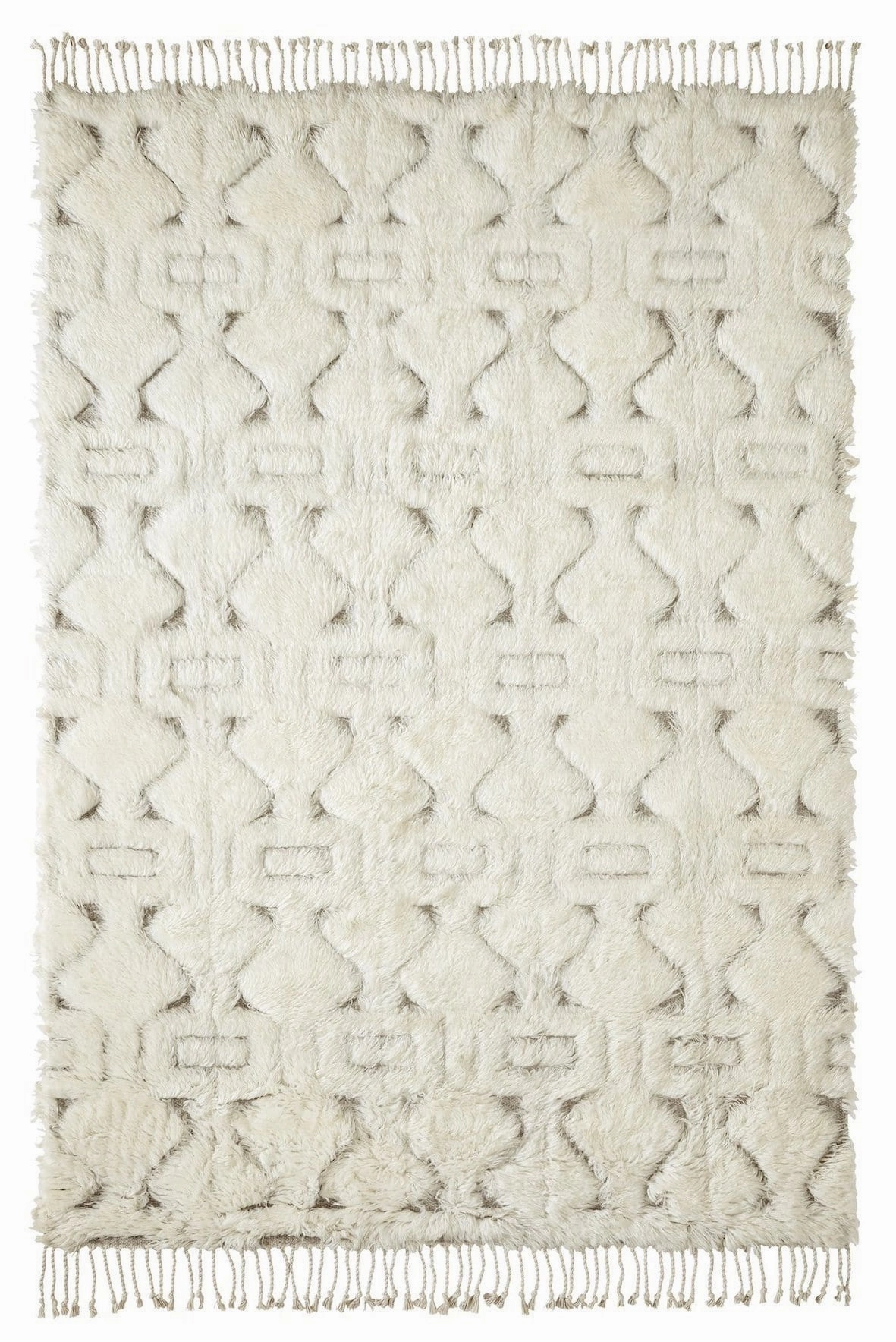 Camilla Tribal Pattern Berber Wool Shag Rugmodern color block patchwork rug