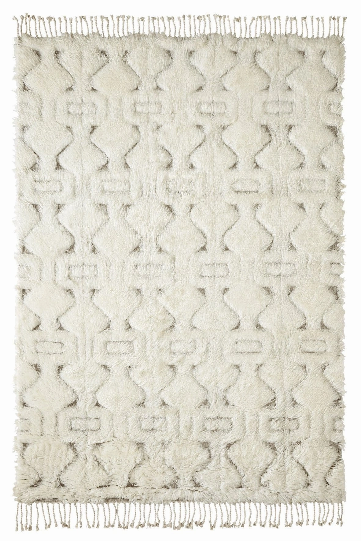 Camilla Tribal Pattern Berber Wool Shag Rugmodern color block patchwork rug