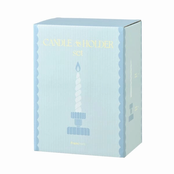 Candle & Candle Holder Set Blue