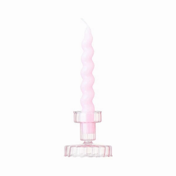 Candle & Candle Holder Set Pink