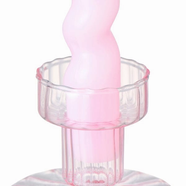 Candle & Candle Holder Set Pink