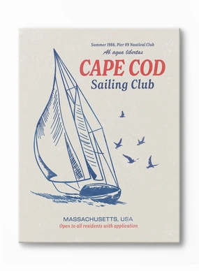 Cape Cod Sailing Club, Canvasindoor decorative canvas print