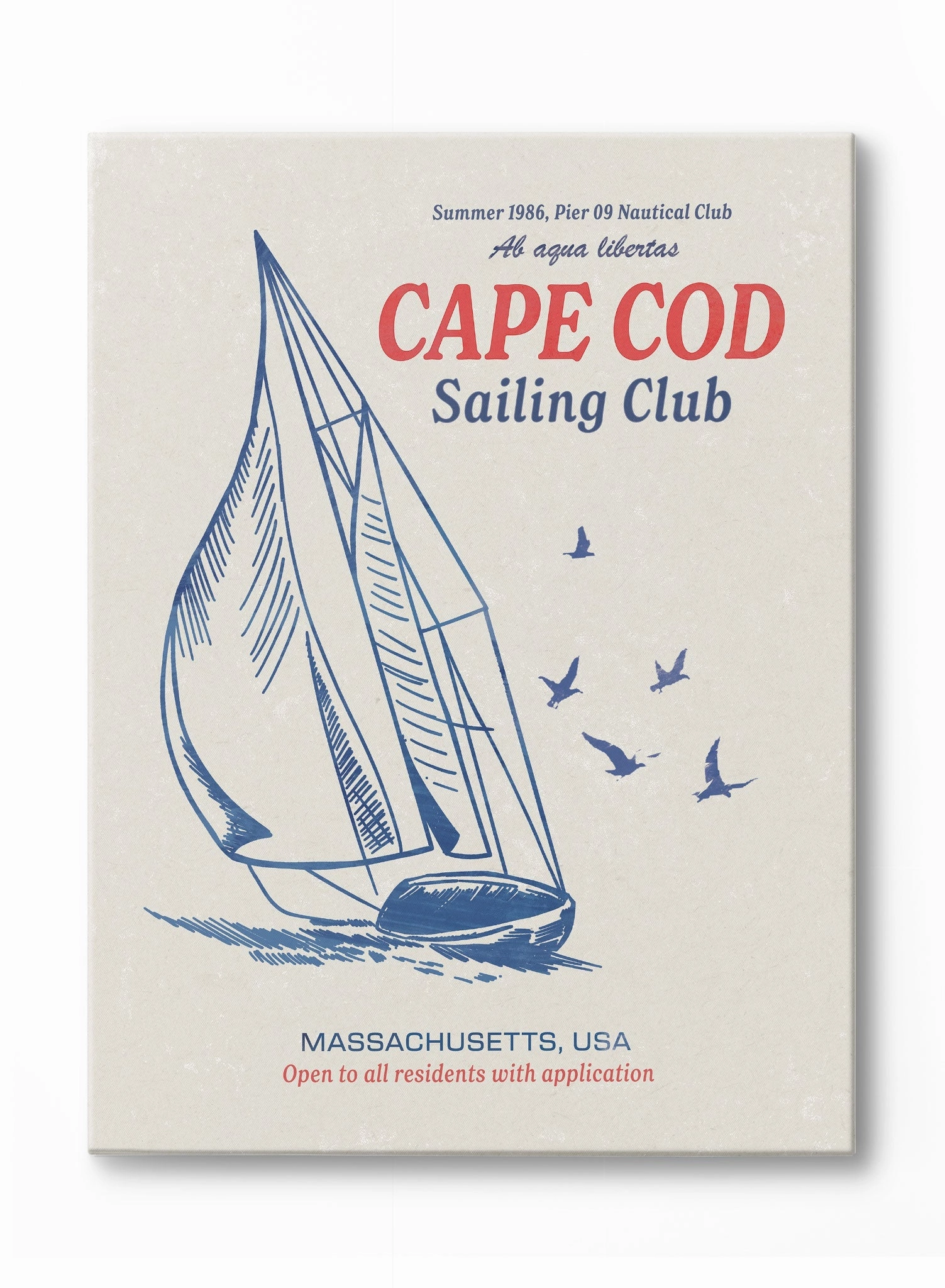 Cape Cod Sailing Club, Canvasindoor decorative canvas print