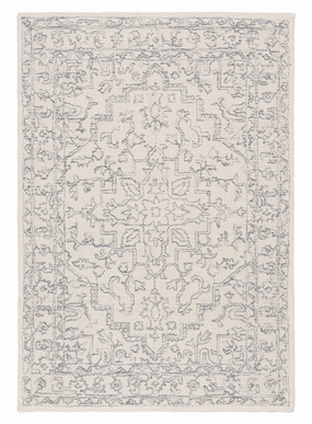 Capella Ivory Grey Medallion Tufted Wool Rugmodern color block patchwork rug