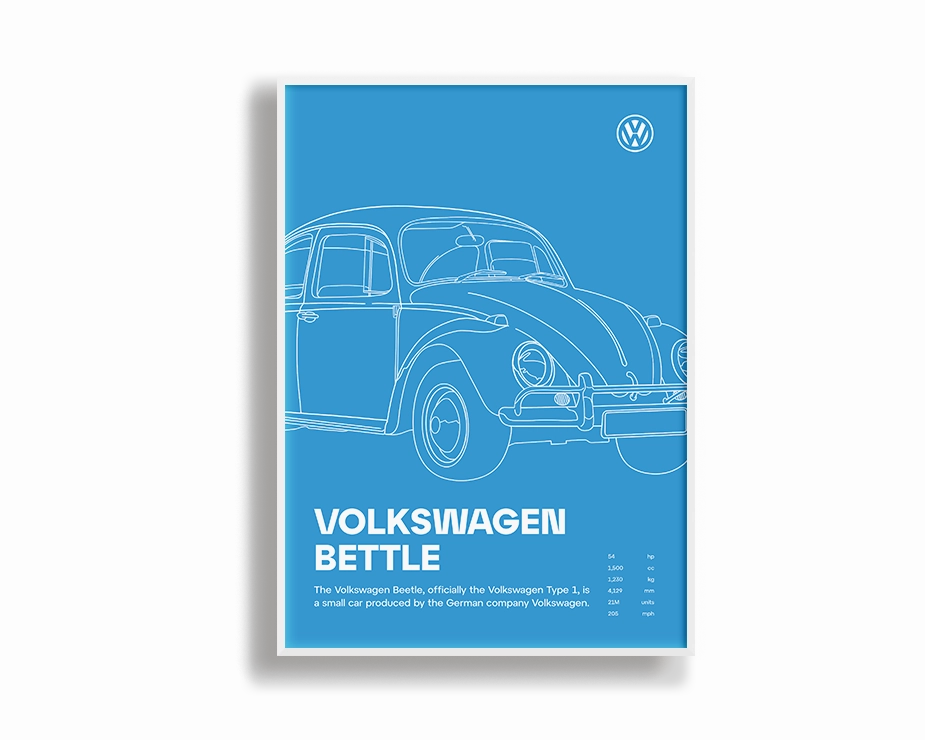 Car Print Volkswagen Beetle 02