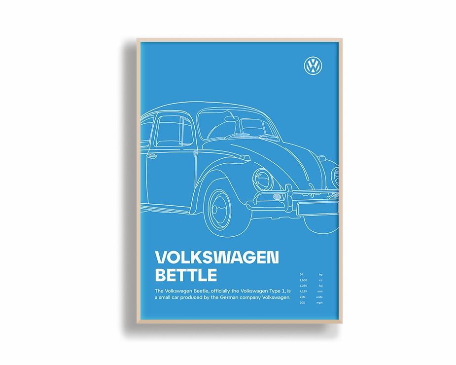 Car Print Volkswagen Beetle 02