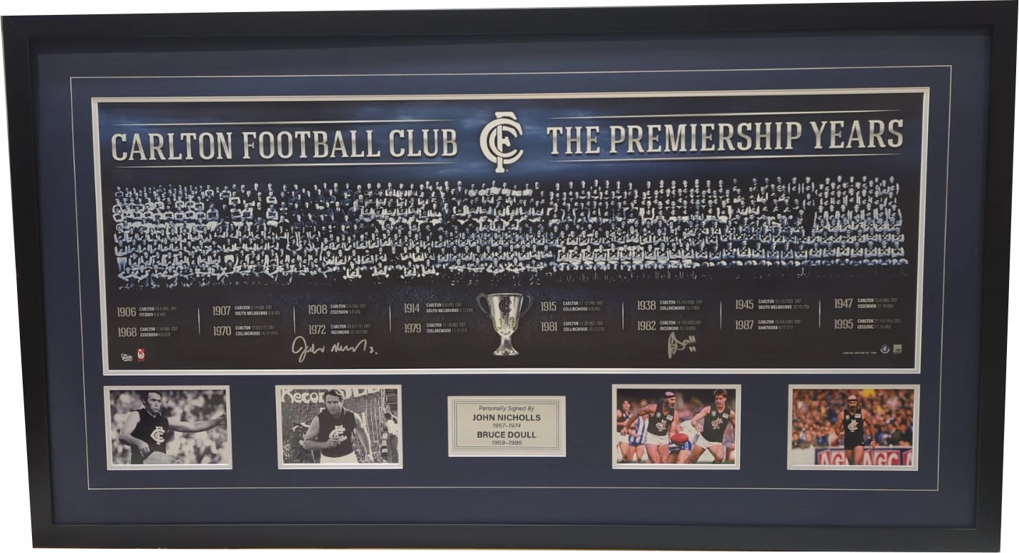 Carlton Premiership Years Signed Bruce Doull John Nichollshandmade souvenirs