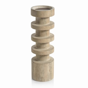 Carved Wood Candle Holder - 10"bedding sets ,throw blankets 