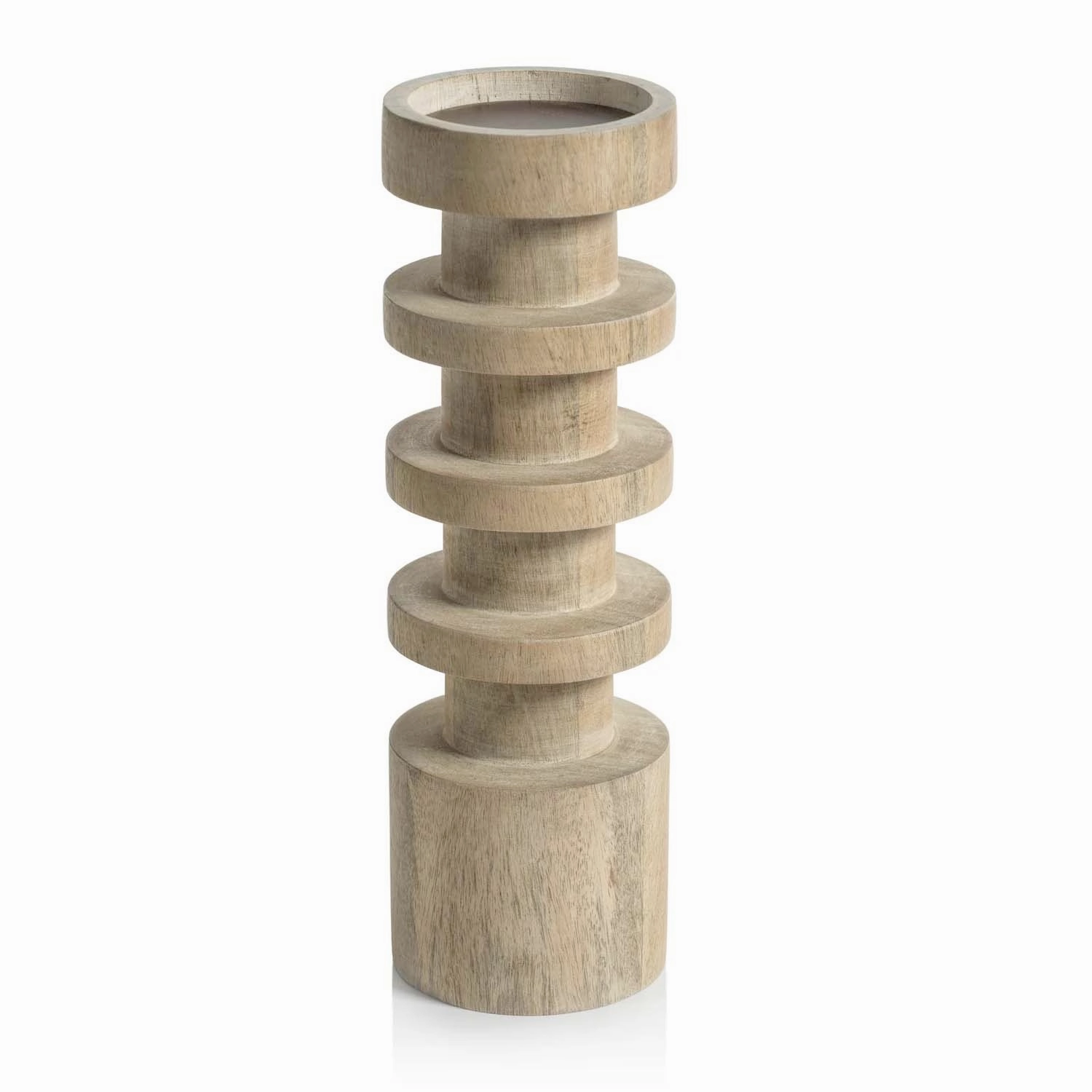 Carved Wood Candle Holder - 10"bedding sets ,throw blankets 