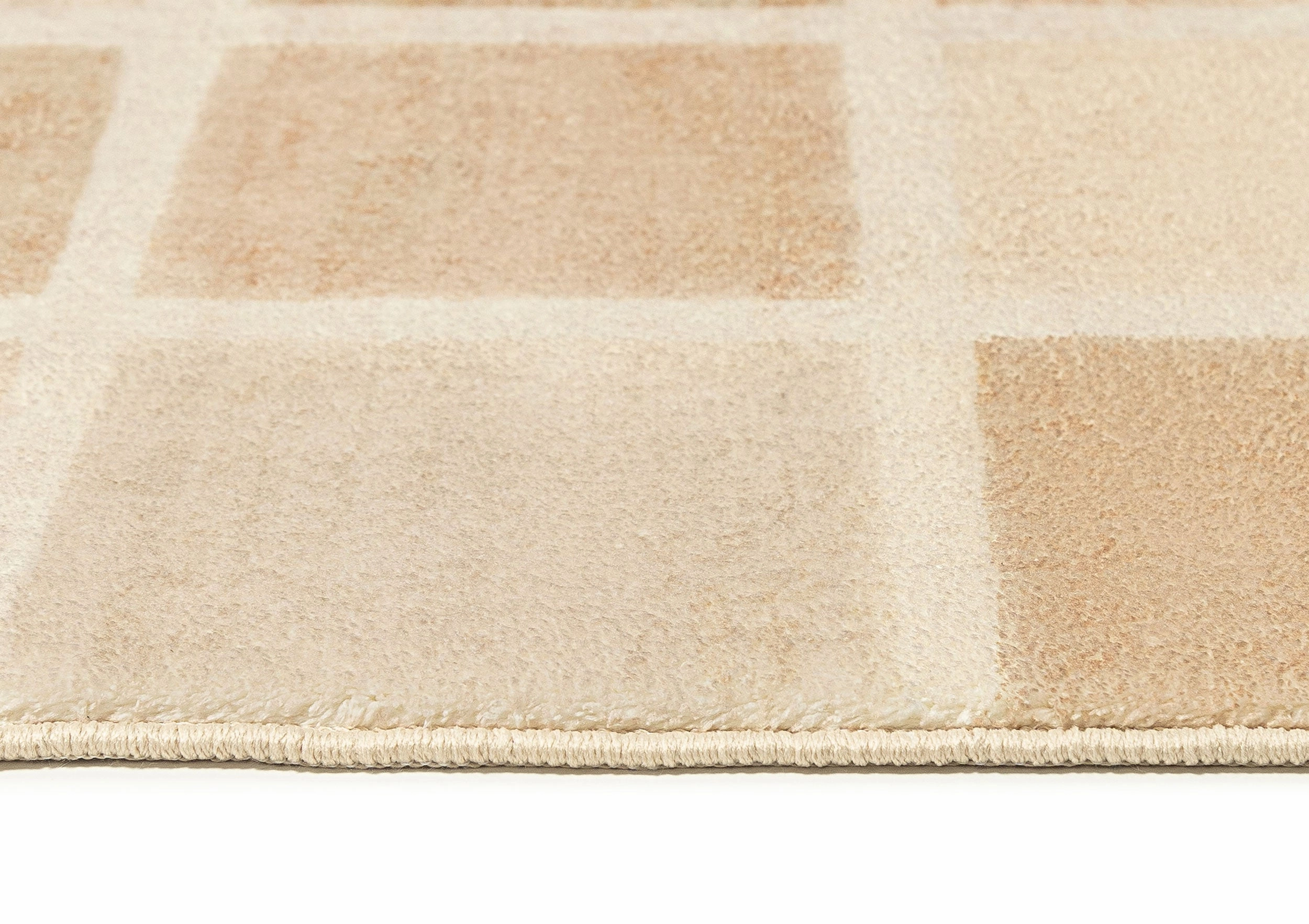 Caspia Beige Brown Checkered Washable Rug