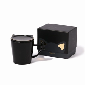 Cat Figure Mug Blackglass cups ,personalized mugs 