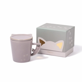 Cat Figure Mug Grayglass cups ,personalized mugs 