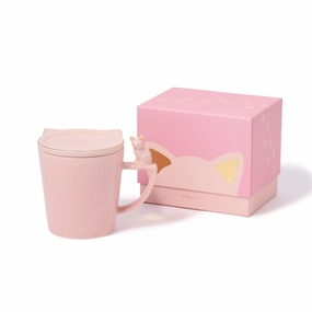 Cat Figure Mug Pinkglass cups ,personalized mugs 