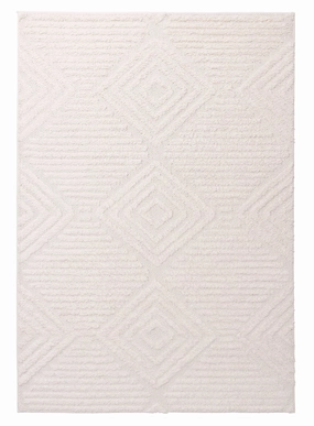 Catriona Ivory Cream Geometric Textured Rugmodern color block patchwork rug