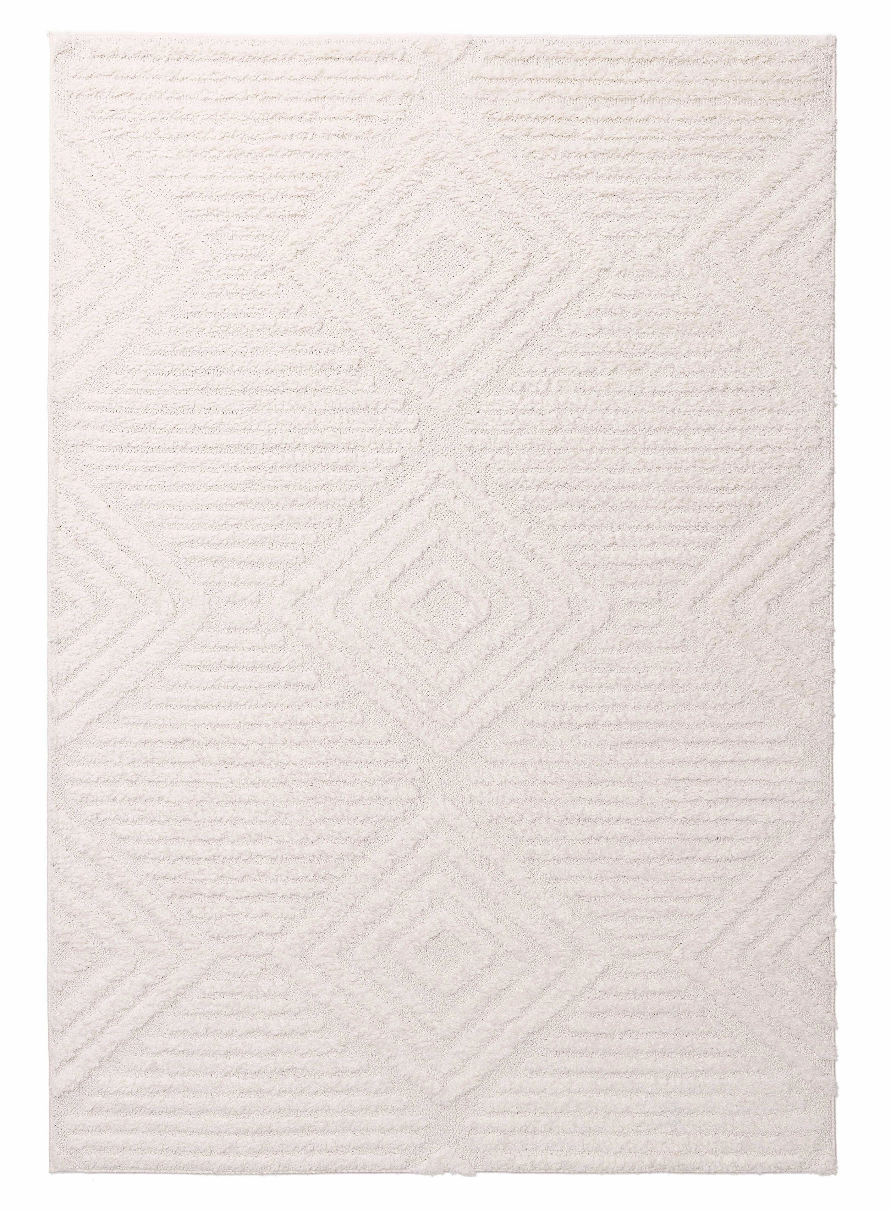 Catriona Ivory Cream Geometric Textured Rugmodern color block patchwork rug