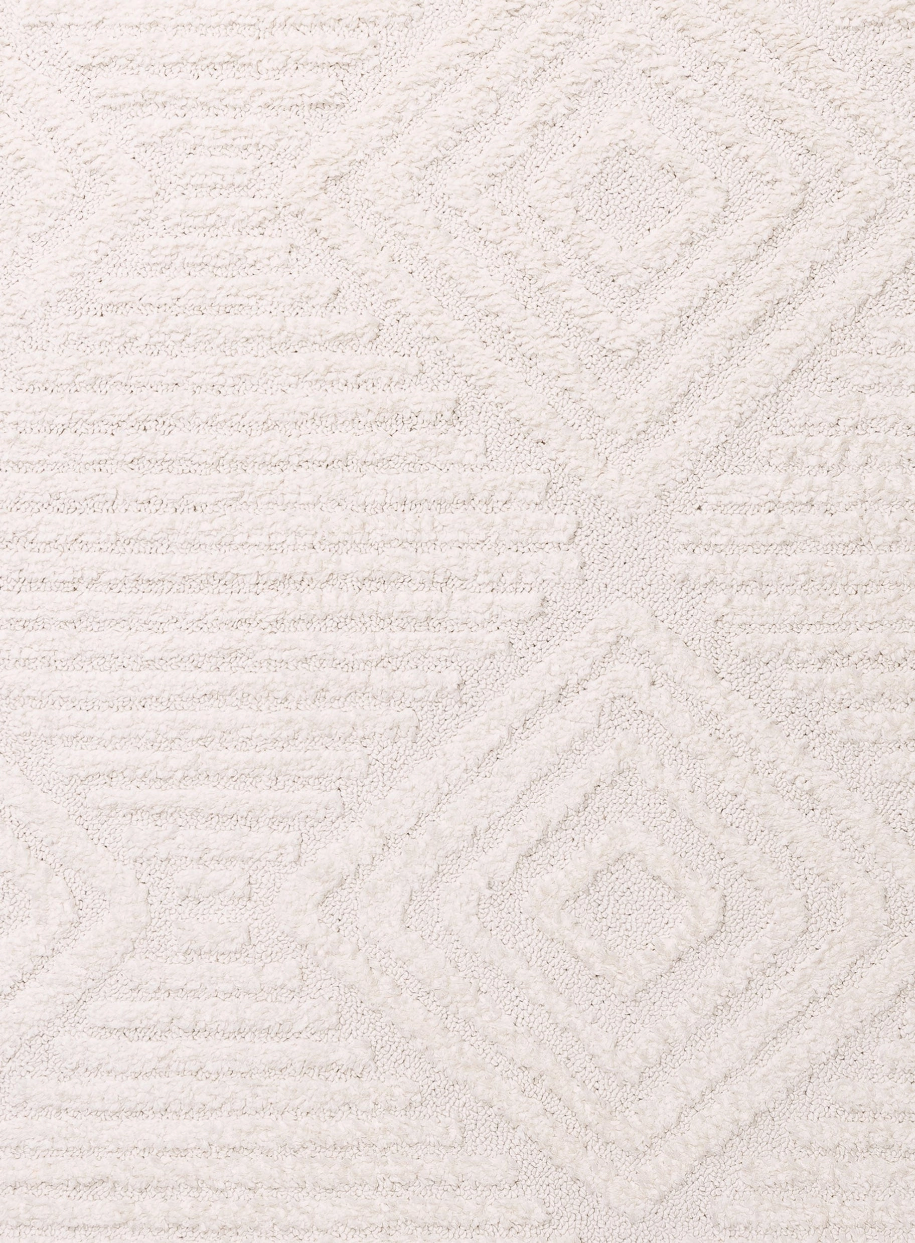 Catriona Ivory Cream Geometric Textured Rug