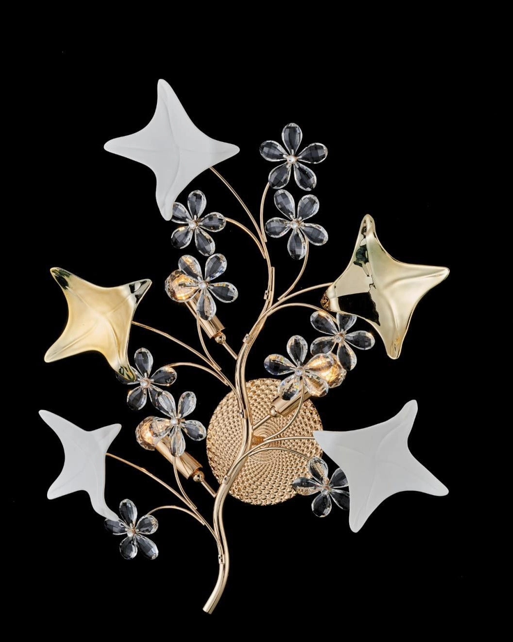 Ceramic Floral Wall Light-3 Bulb