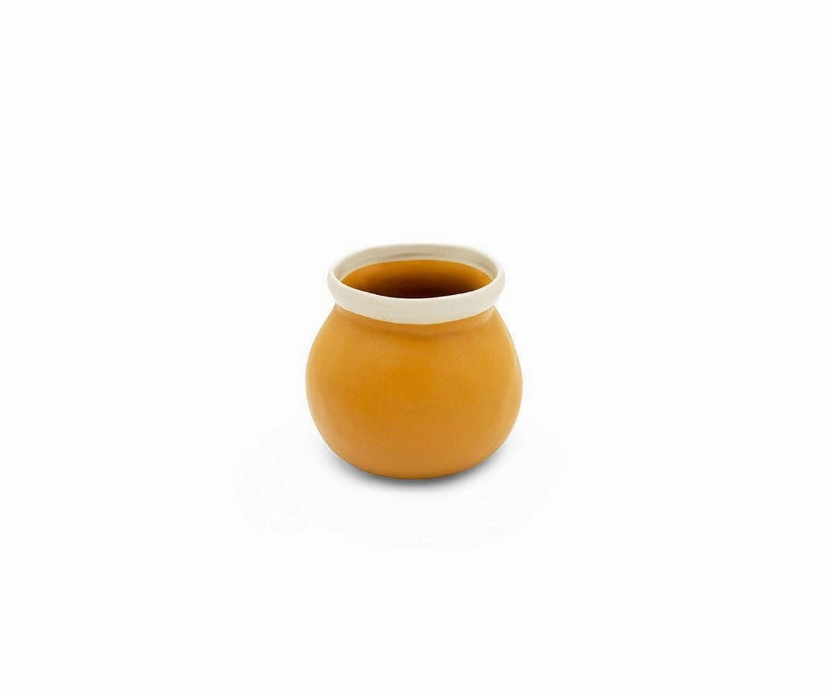 Ceramic Halo Pots - Mustard