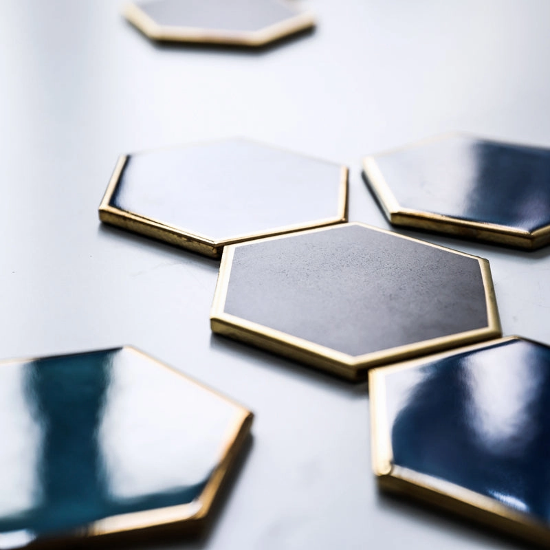 Ceramic Hexagon Drinks Coasters - Set of 4