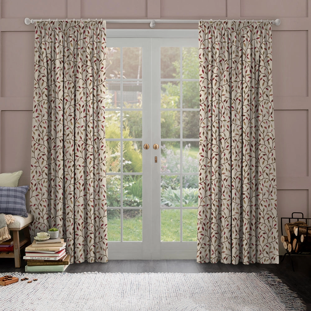 Cervino Woven Jacquard Made to Measure Curtains Damson