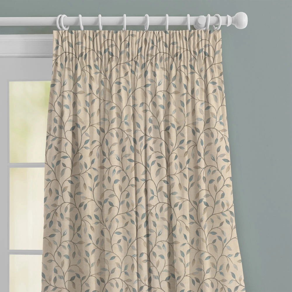 Cervino Woven Jacquard Made to Measure Curtains Duck Egg