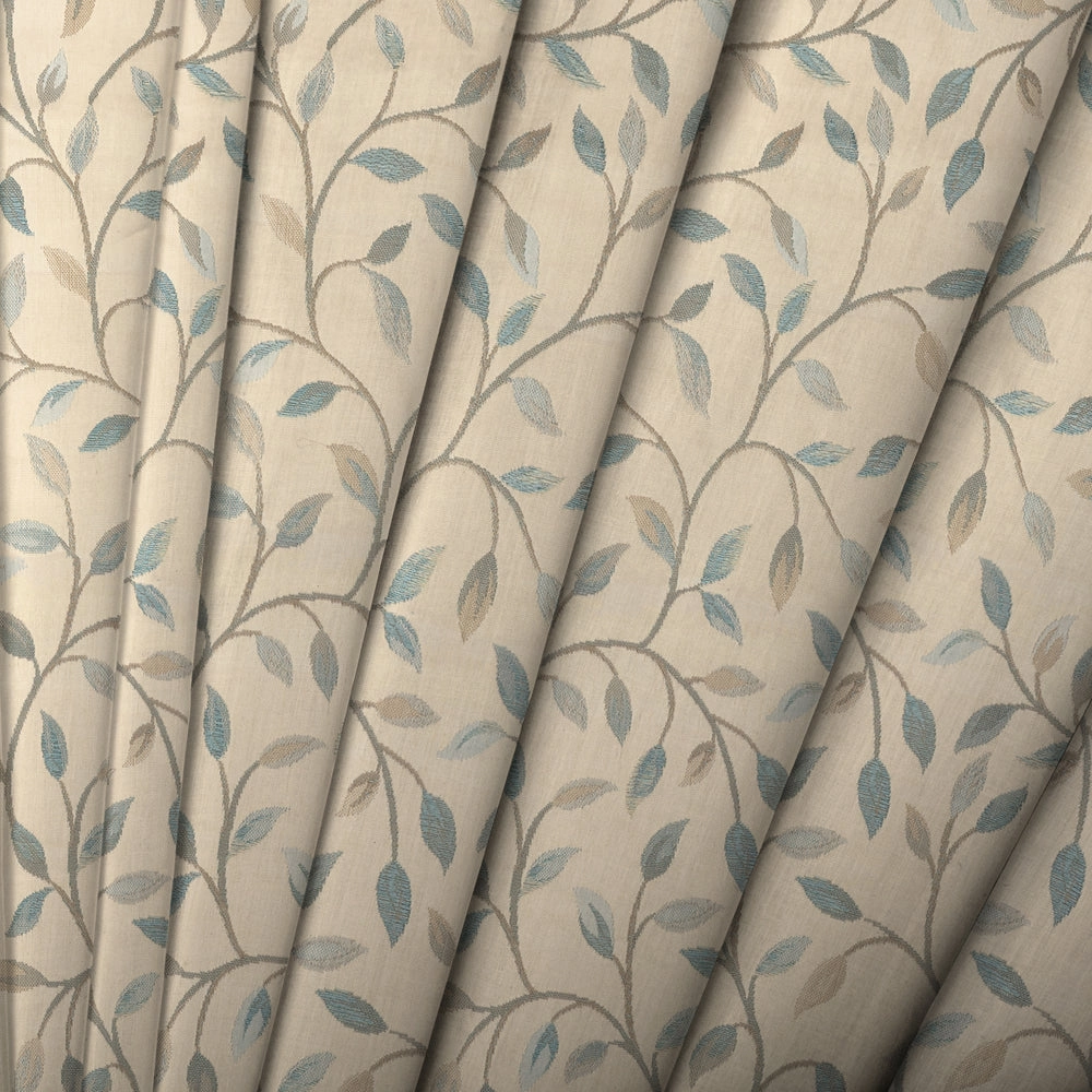 Cervino Woven Jacquard Made to Measure Curtains Duck Egg