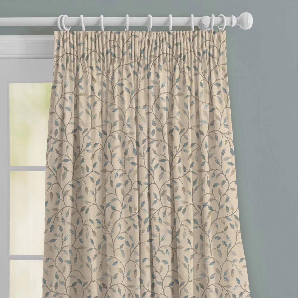 Cervino Woven Jacquard Made to Measure Curtains Duck Egg