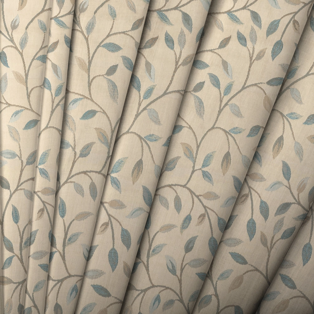 Cervino Woven Jacquard Made to Measure Curtains Duck Egg