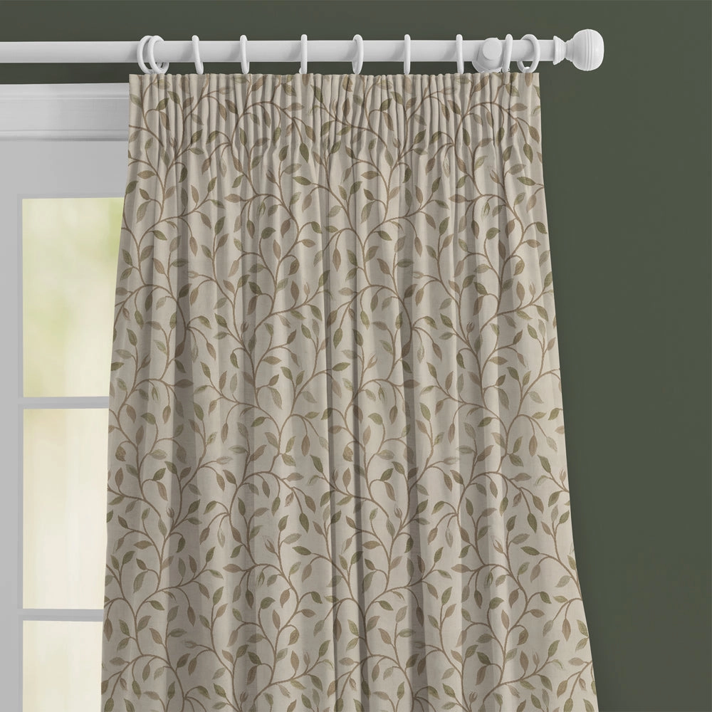 Cervino Woven Jacquard Made to Measure Curtains Lichen