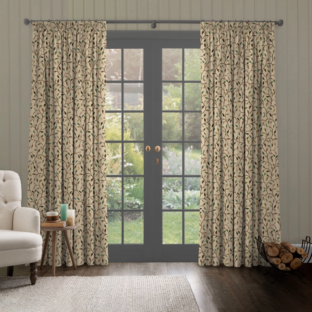 Cervino Woven Jacquard Made to Measure Curtains Petrol