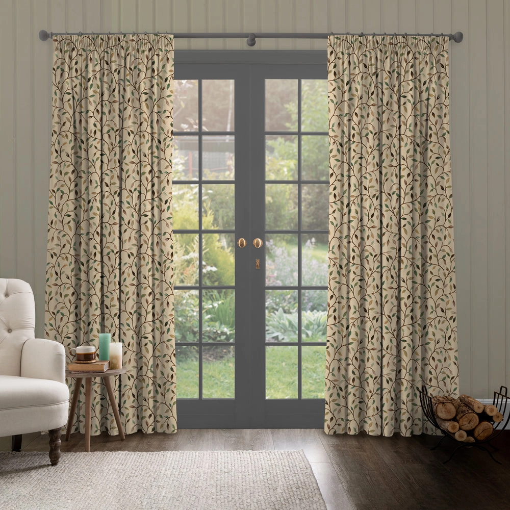 Cervino Woven Jacquard Made to Measure Curtains Petrol