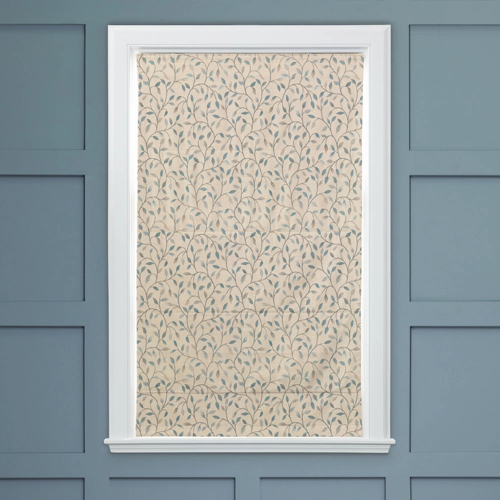 Cervino Woven Jacquard Made to Measure Roman Blinds Duck Egg