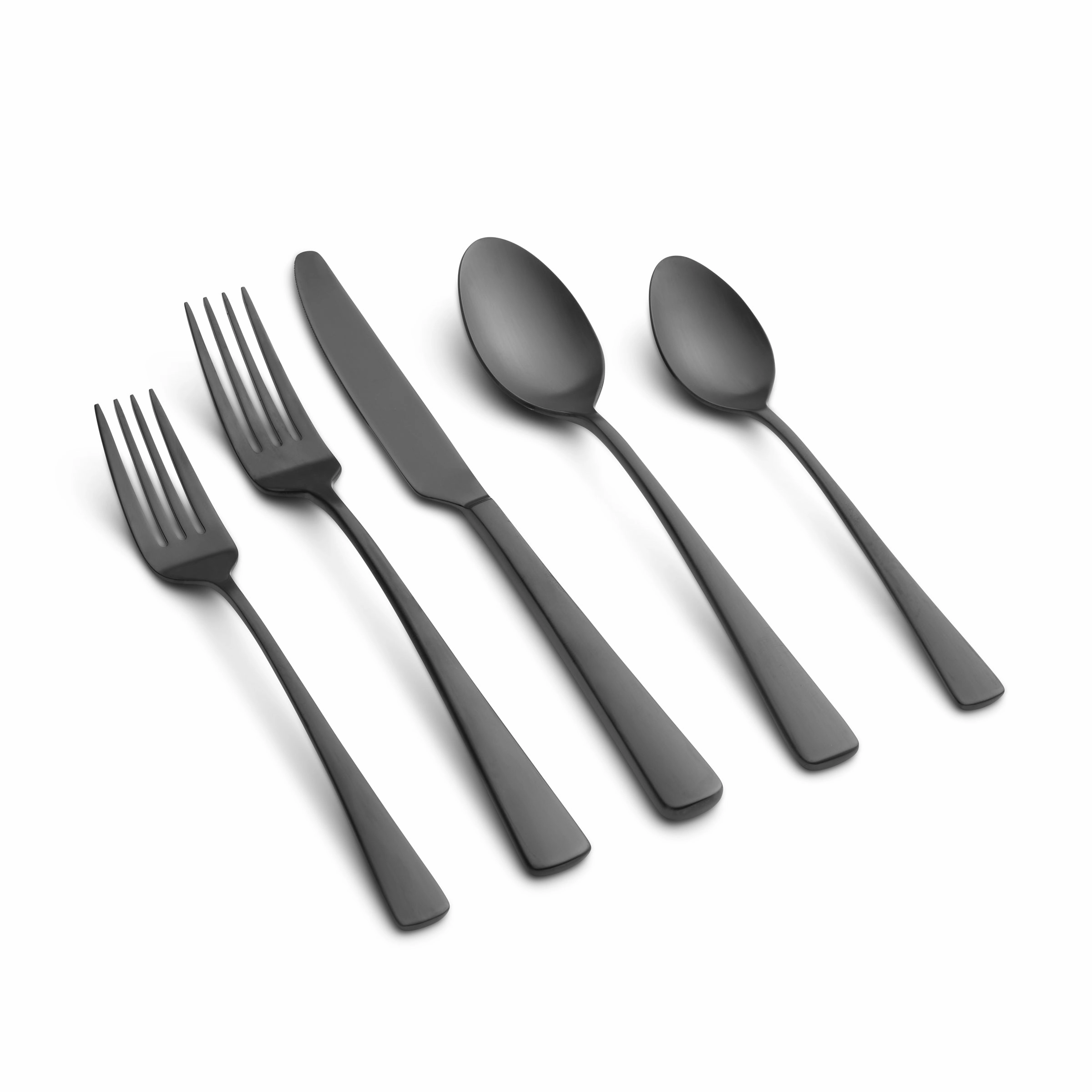 Cerys Black Satin 20 Piece Flatware Seteco-friendly bamboo fiber tableware set 