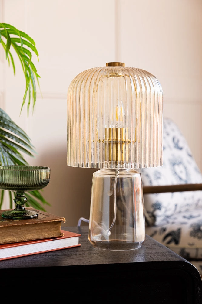 Champagne Seventies Glass Table Lamp