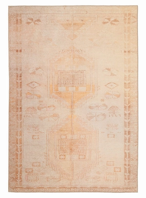 Charlize Cream and Peach Medallion Washable Rugmodern color block patchwork rug