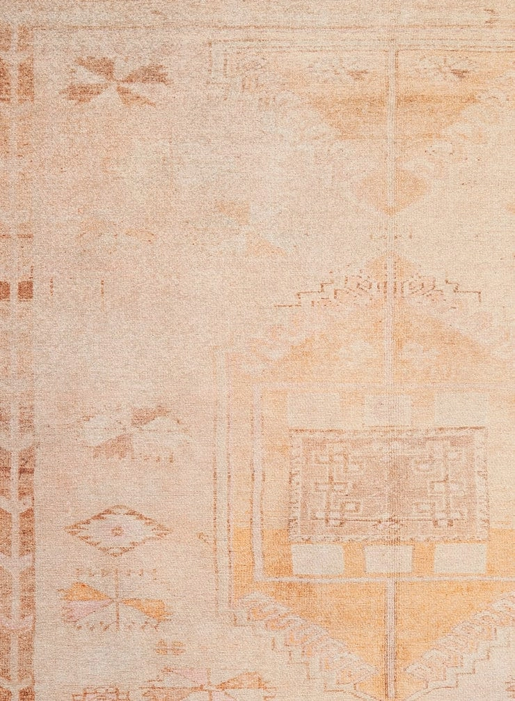 Charlize Cream and Peach Medallion Washable Rug