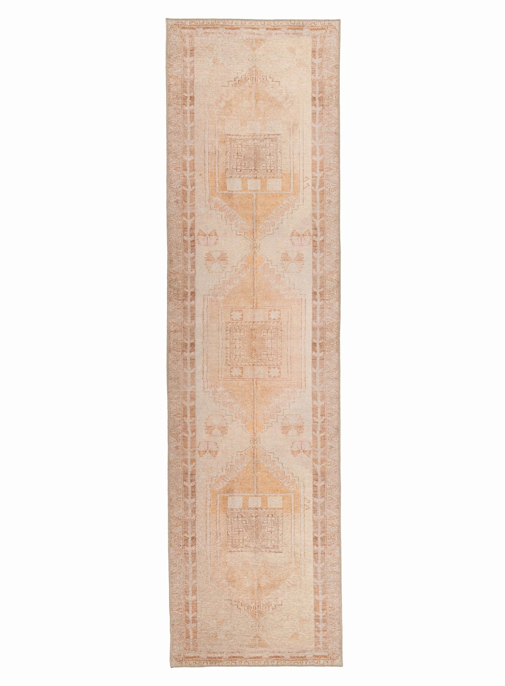 Charlize Cream and Peach Medallion Washable Runner Rugmodern color block patchwork rug
