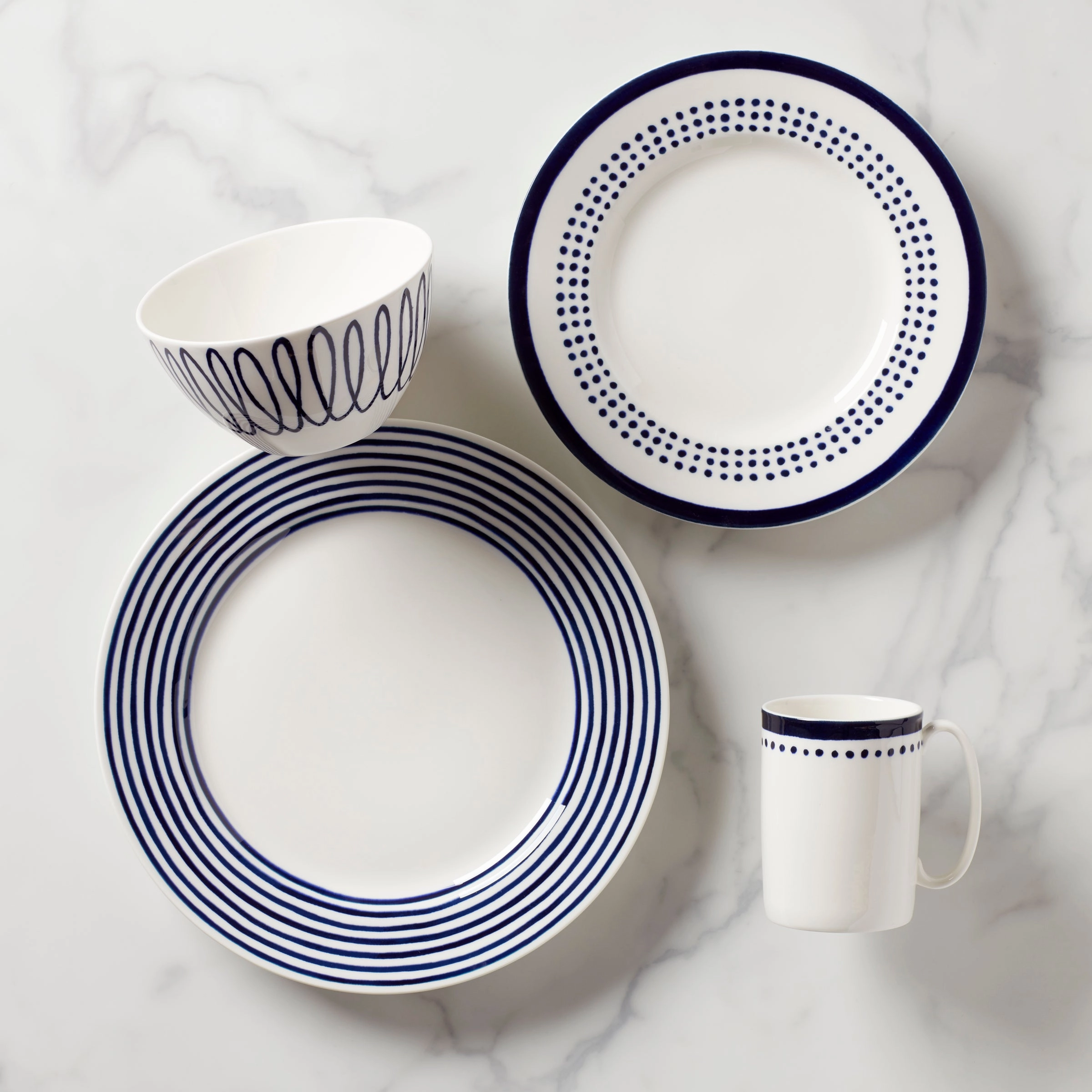 Charlotte Street East 4-Piece Place Settingmodern kitchen decor ,kitchen dinner set ,dinnerware 