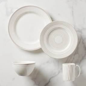 Charlotte Street Grey West 4-Piece Place Settingmodern kitchen decor ,kitchen dinner set ,dinnerware 