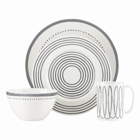 Charlotte Street West Charcoal 4-Piece Place Settingmodern kitchen decor ,kitchen dinner set ,dinnerware 