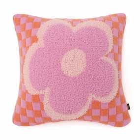 Checker Flower Cushion Cover 450 X 450 Multibedding sets ,throw blankets 