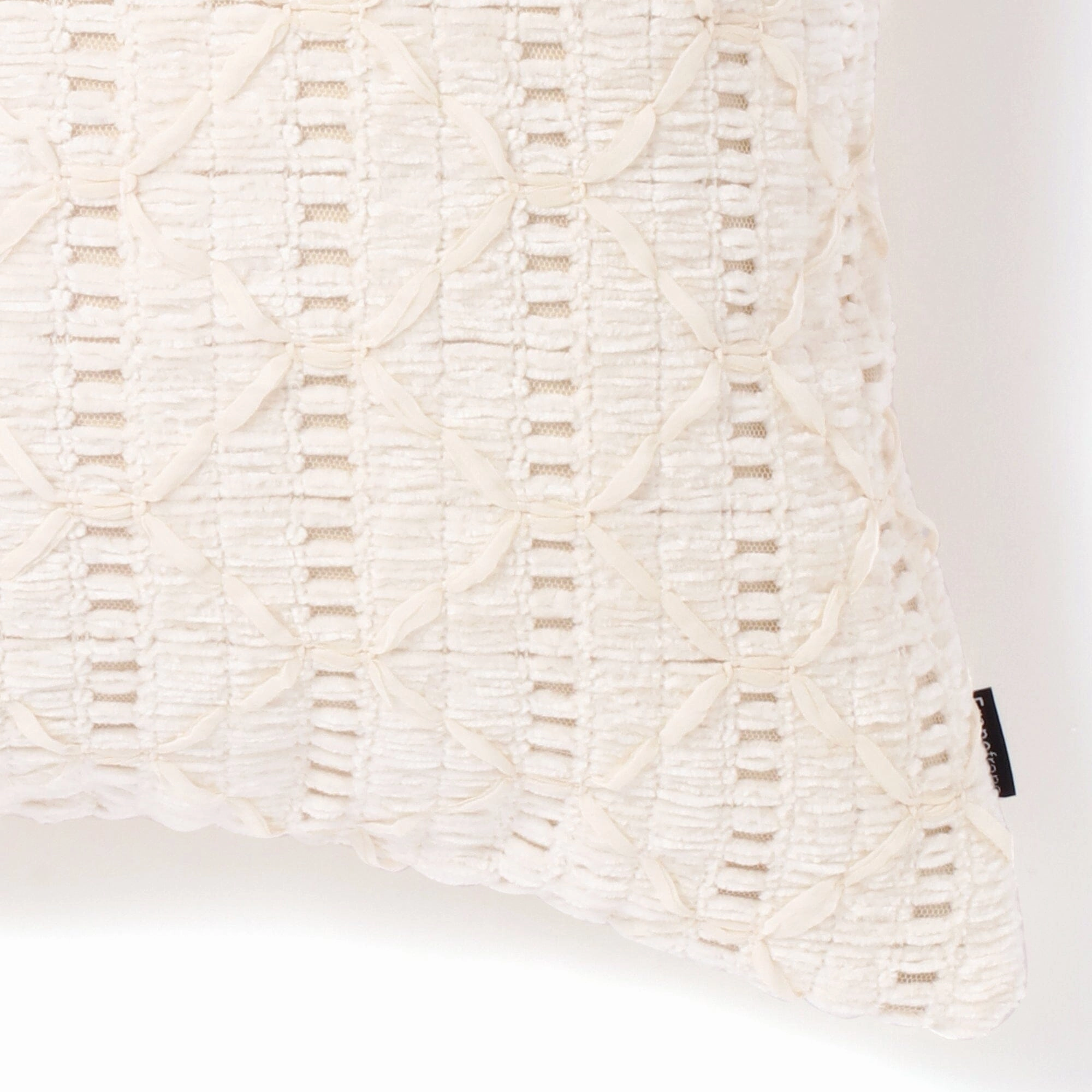 Chenille Ribbon Cushion Cover 450 X 450 Ivory